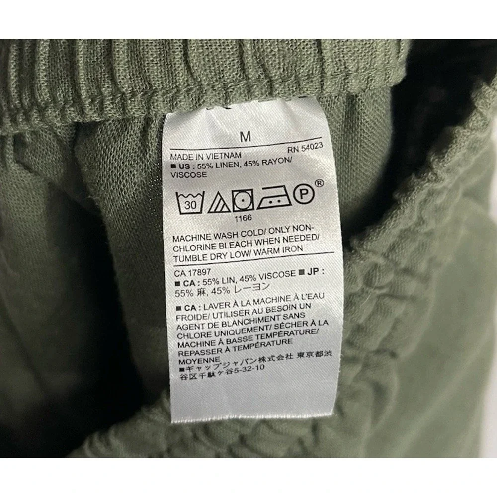 Banana Republic Women's Olive Green Linen Blend Cargo Drawstring Jogger Medium